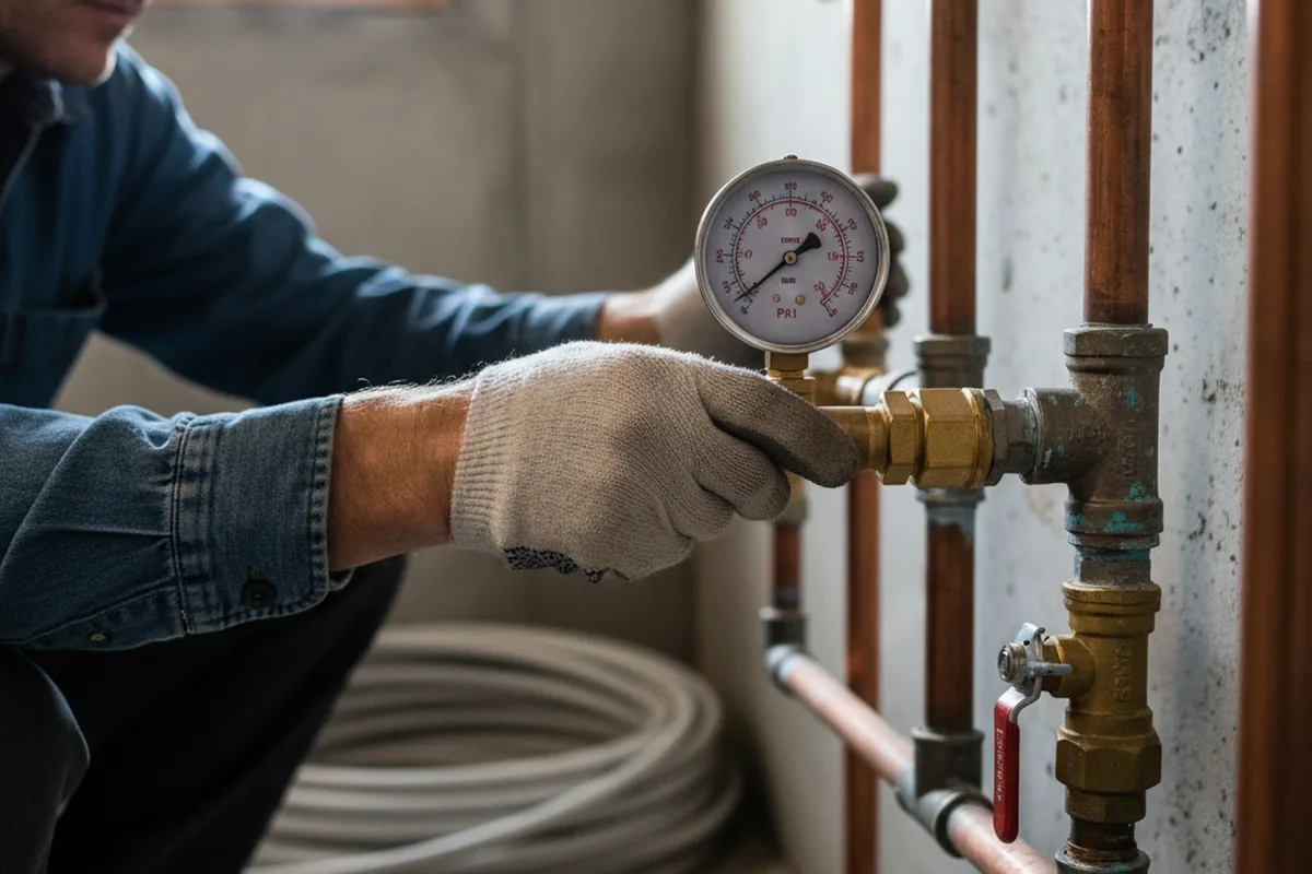 Pressure testing a repaired line during Water Line Repair in Lakebay